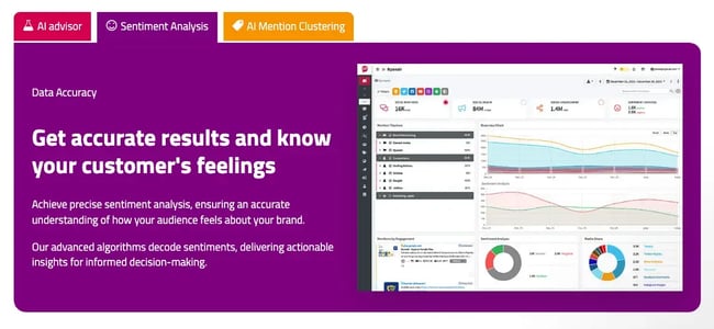 mentionlytics social media auditing tools include sentiment analysis and ai mention clustering.
